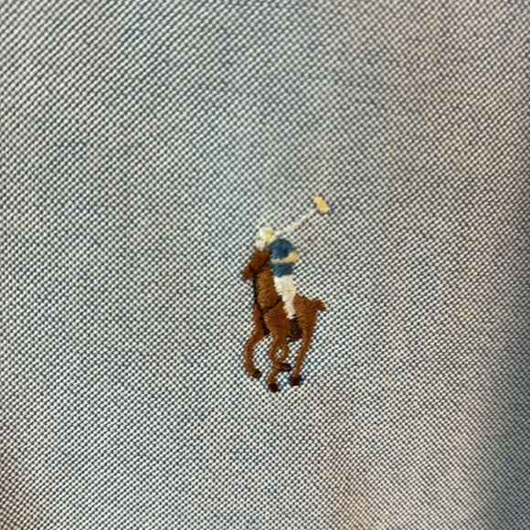 Ralph Lauren Blue Chambray Style Long Sleeve Button Down Shirt Custom Fit XL - Picture 4 of 7